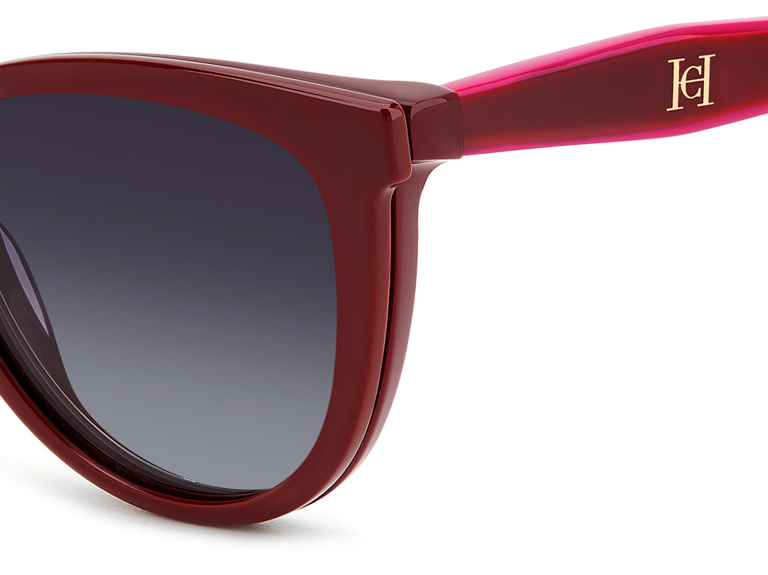 CAROLINA HERRERA HER 0259/CS burdeos, detalle del logotipo y la bisagra 