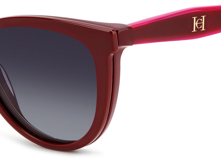 CAROLINA HERRERA HER 0259/CS burdeos, detalle del logotipo y la bisagra 