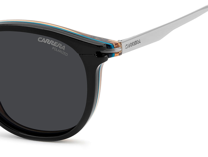 CARRERA CA 393/C, color RTC, detalle del logotipo y la bisagra 