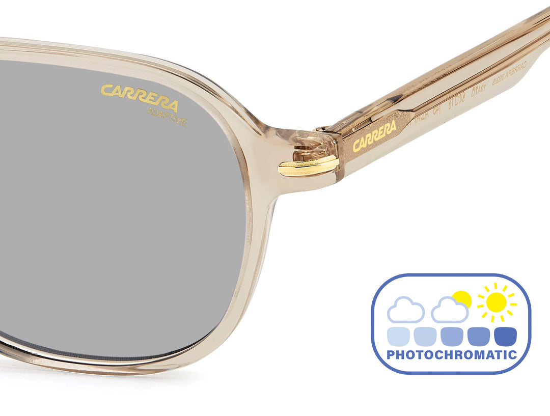 CARRERA 392/S, color 10A, detalle del logotipo y la bisagra 