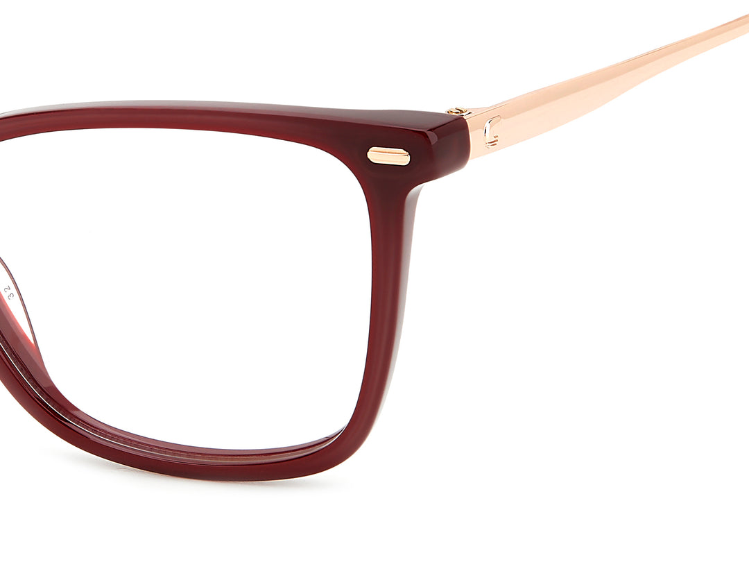 CARRERA 3024 burdeos, detalle del logotipo y la bisagra 