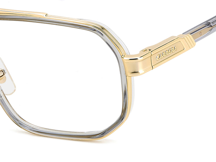 CARRERA CA1137 dorado, detalle del logotipo y la bisagra 