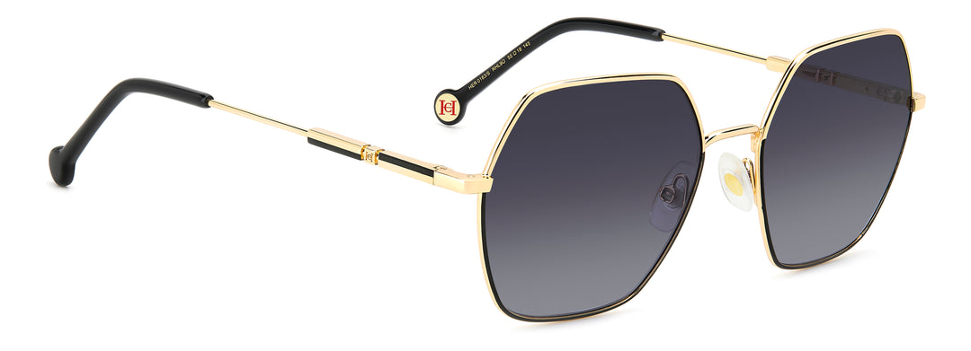 CAROLINA HERRERA HE0183/S dorado y negro, ángulo alternativo de tres cuartos 