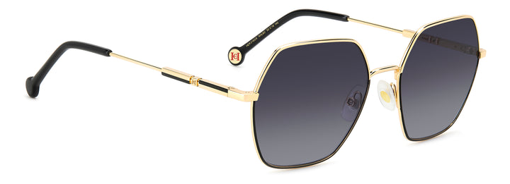 CAROLINA HERRERA HE0183/S dorado y negro, ángulo alternativo de tres cuartos 