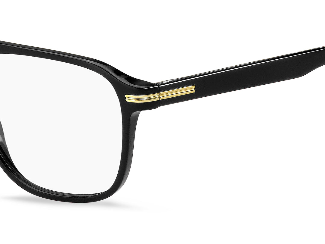 BOSS 1600 negro y dorado, detalle del logotipo y la bisagra 