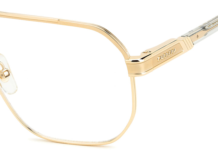 CARRERA CA1135 dorado, detalle del logotipo y la bisagra 