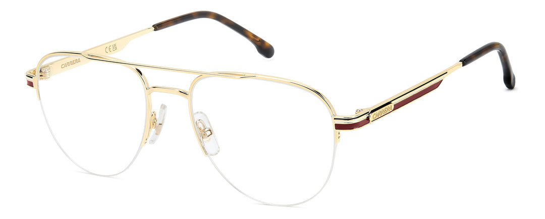 CARRERA 385 dorado con detalles rojos, vista principal de tres cuartos 