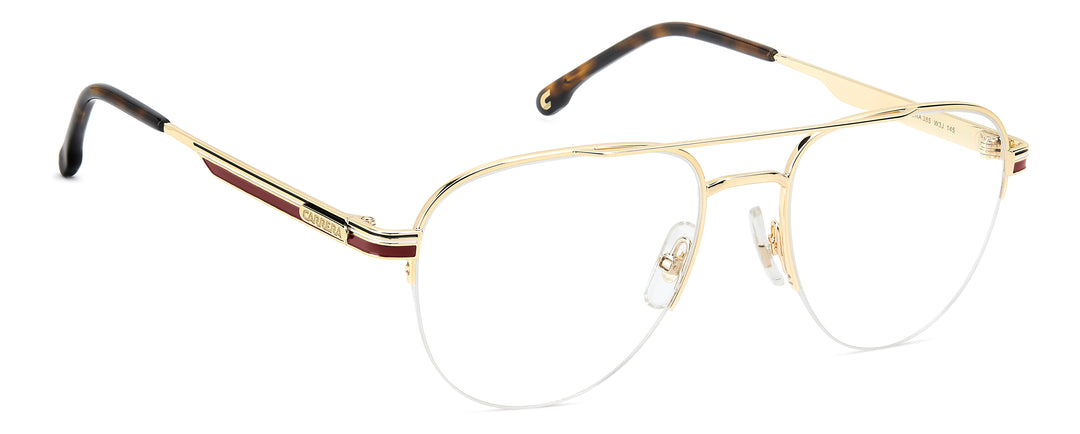 CARRERA 385 dorado con detalles rojos, ángulo alternativo de tres cuartos 