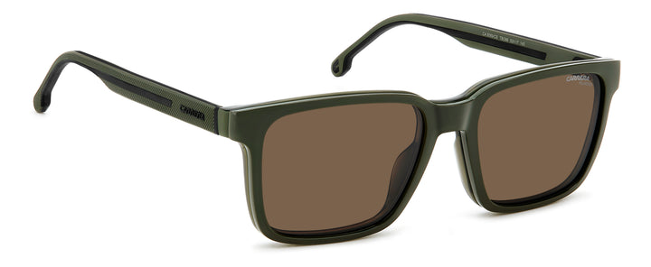 CARRERA CA8069/CS verde militar, ángulo alternativo con clip solar montado 
