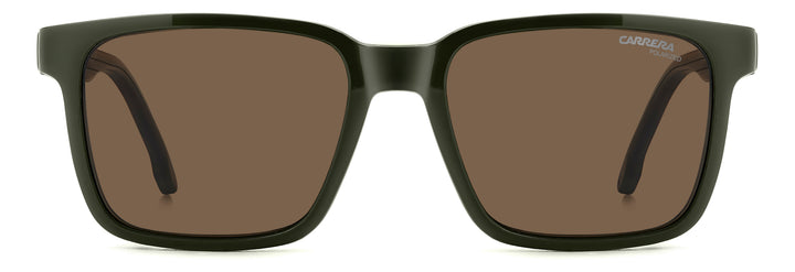 CARRERA CA8069/CS verde militar, vista frontal con clip solar montado 