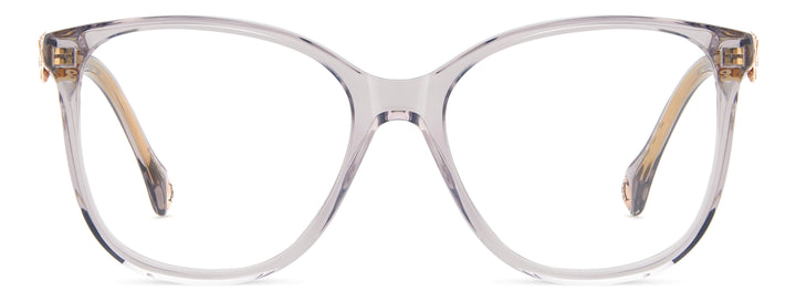 CAROLINA HERRERA HER 0396 gris, vista frontal con varillas abiertas 