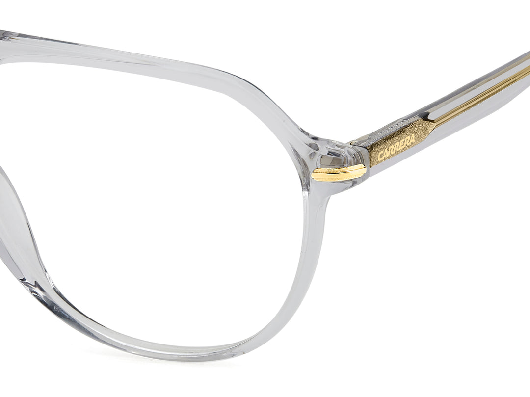 CARRERA CA345 gris y dorado, detalle del logotipo y la bisagra 
