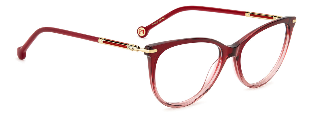 CAROLINA HERRERA HE0231 rojo degradado, ángulo alternativo de tres cuartos 