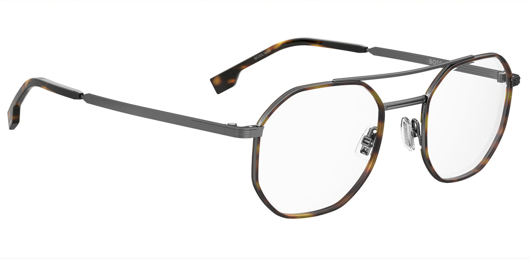 BOSS 1632 gris oscuro y havana, ángulo alternativo de tres cuartos 