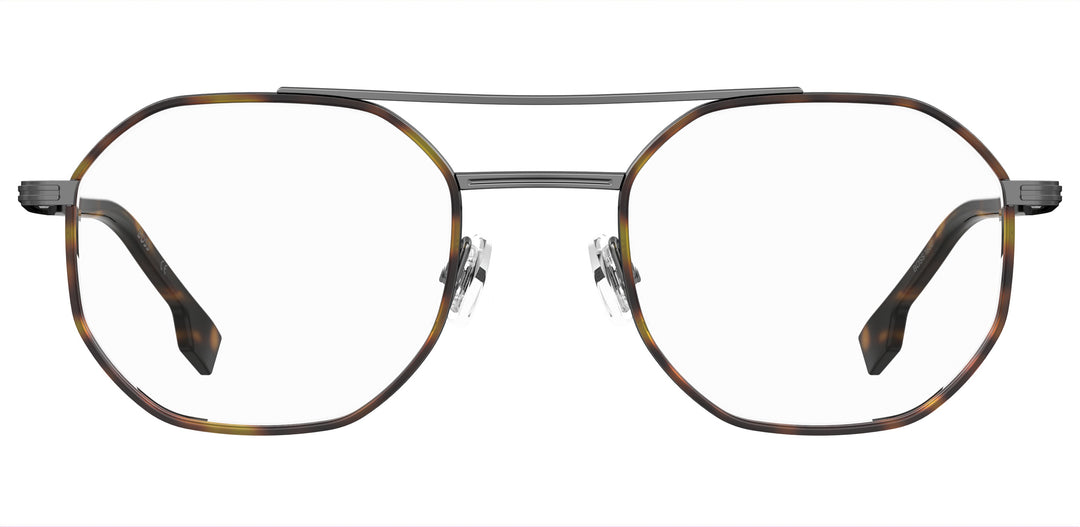 BOSS 1632 gris oscuro y havana, vista frontal con varillas abiertas 
