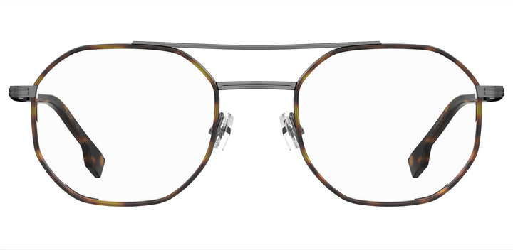 BOSS 1632 gris oscuro y havana, vista frontal con varillas abiertas 