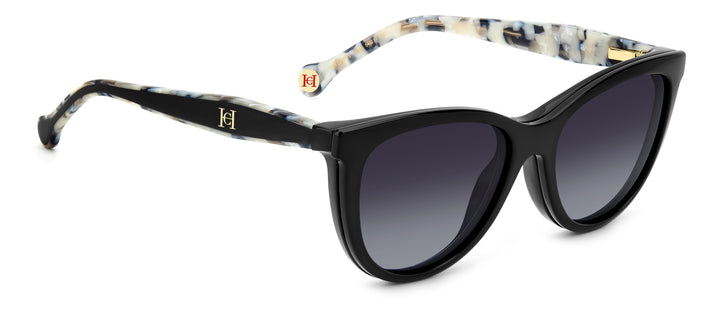 CAROLINA HERRERA HER 0259/CS negro, ángulo alternativo con clip solar montado 
