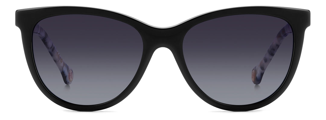 CAROLINA HERRERA HER 0259/CS negro, vista frontal con clip solar montado 