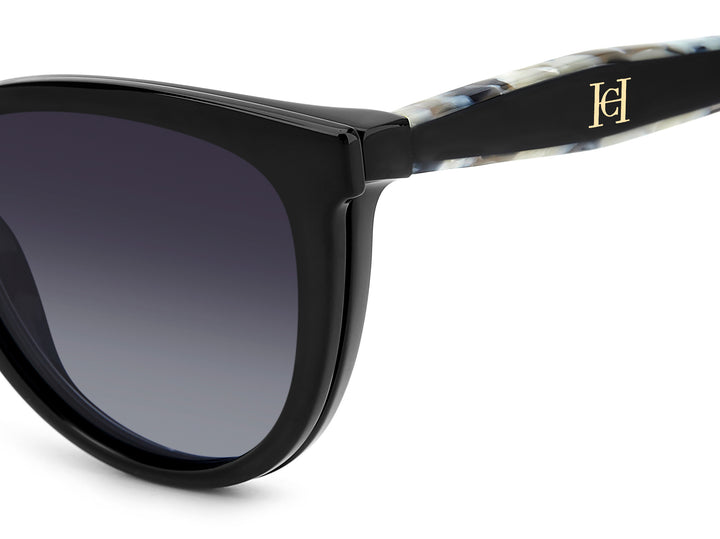 CAROLINA HERRERA HER 0259/CS negro, detalle del logotipo y la bisagra 
