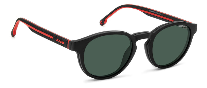 CARRERA CA 8066/CS negro y rojo, ángulo alternativo con clip solar montado 