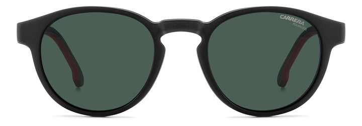 CARRERA CA 8066/CS negro y rojo, vista frontal con clip solar montado 