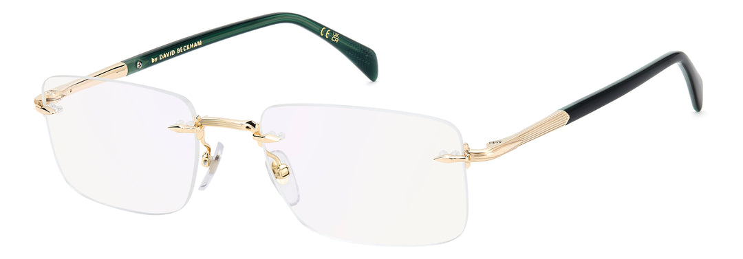 DAVID BECKHAM DB 1202 dorado y verde, vista principal de tres cuartos 