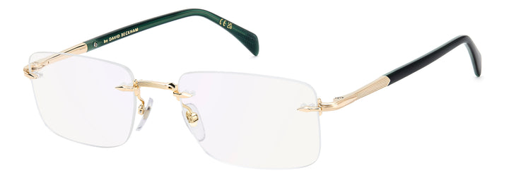 DAVID BECKHAM DB 1202 dorado y verde, vista principal de tres cuartos 
