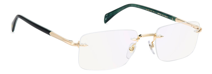 DAVID BECKHAM DB 1202 dorado y verde, ángulo alternativo de tres cuartos 