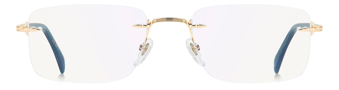 DAVID BECKHAM DB 1202 dorado y verde, vista frontal con varillas abiertas 