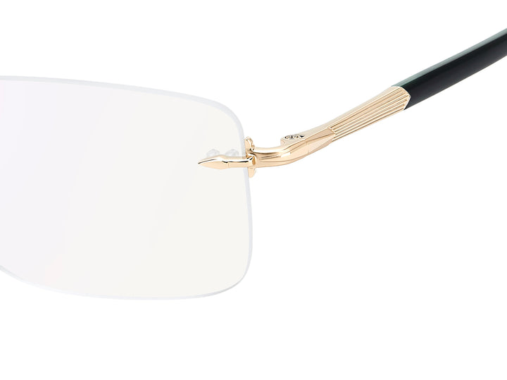 DAVID BECKHAM DB 1202 dorado y verde, detalle del logotipo y la bisagra 
