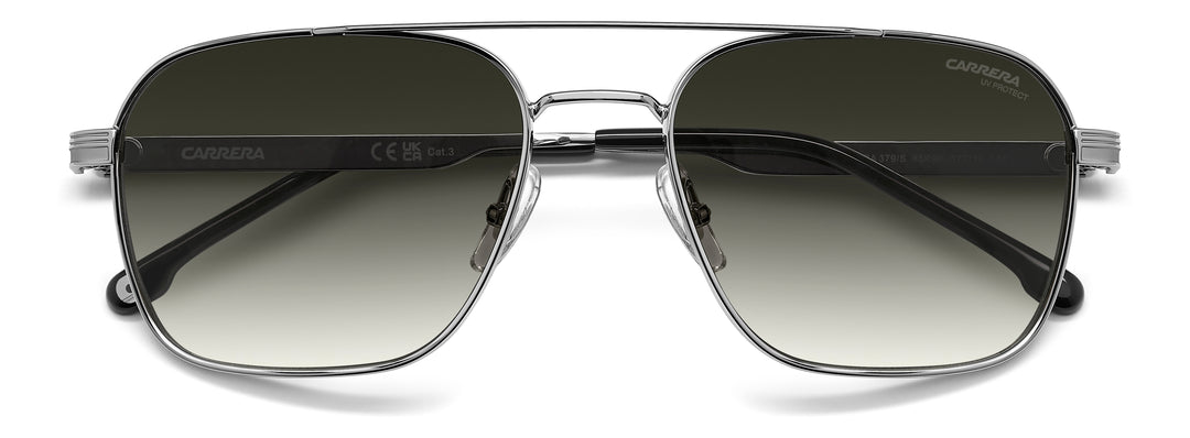 CARRERA 379/S rutenio y negro, vista frontal con varillas plegadas 