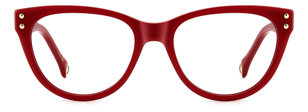 CAROLINA HERRERA HE0256 rojo, vista frontal con varillas abiertas 