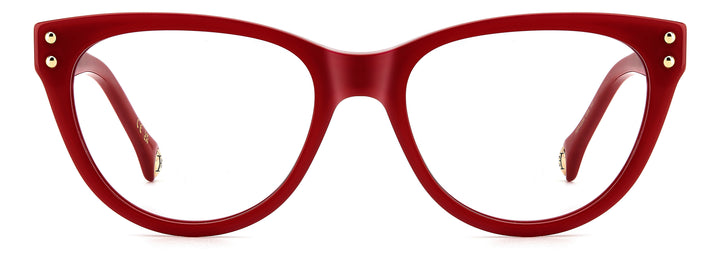 CAROLINA HERRERA HE0256 rojo, vista frontal con varillas abiertas 