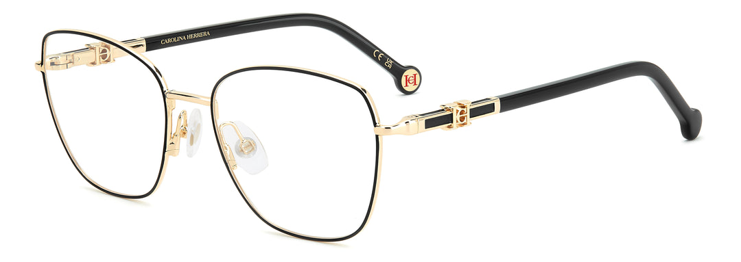 CAROLINA HERRERA HER 0383 dorado y negro, vista principal de tres cuartos 