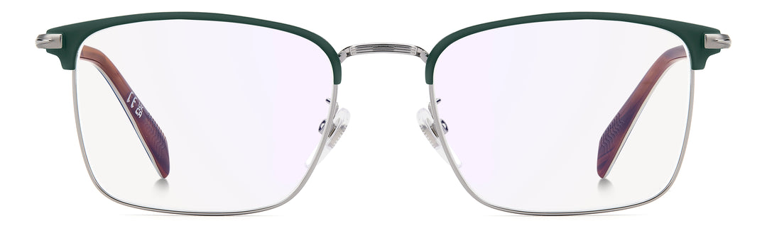 DAVID BECKHAM DB 1201/G verde mate y rutenio, vista frontal con varillas abiertas 