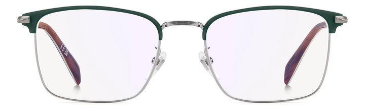 DAVID BECKHAM DB 1201/G verde mate y rutenio, vista frontal con varillas abiertas 
