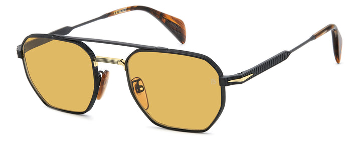 DAVID BECKHAM DB 1229/S negro mate y dorado, vista principal de tres cuartos 