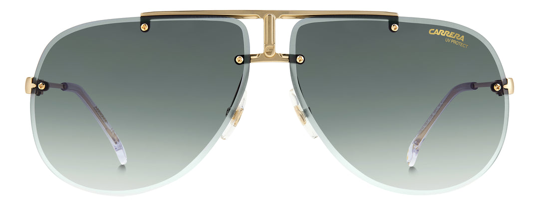 CARRERA CA1052/S dorado y transparente, vista frontal con varillas abiertas 