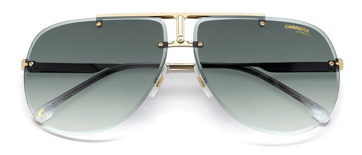 CARRERA CA1052/S dorado y transparente, vista frontal con varillas plegadas 