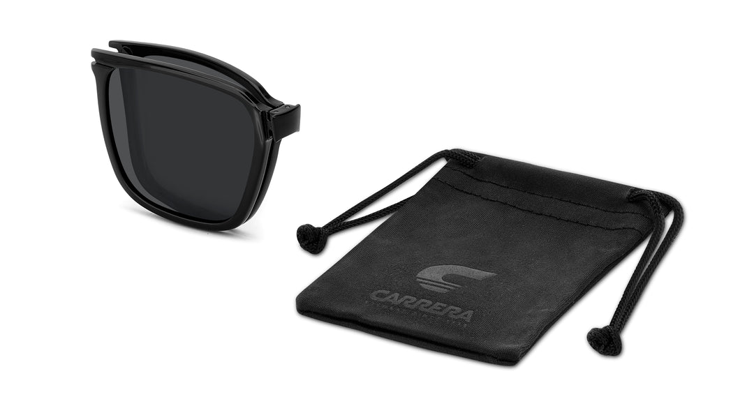 CARRERA CA 357/C negro y azul veteado, clip solar y funda 