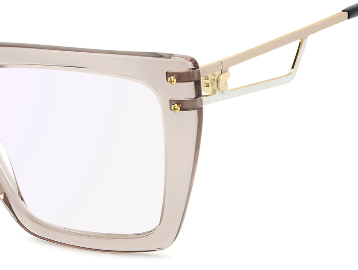 CARRERA CA 3101 beige nude, detalle del logotipo y la bisagra 