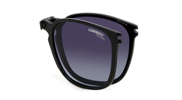 CARRERA CA 332/CS negro y dorado, detalle del clip solar plegado 