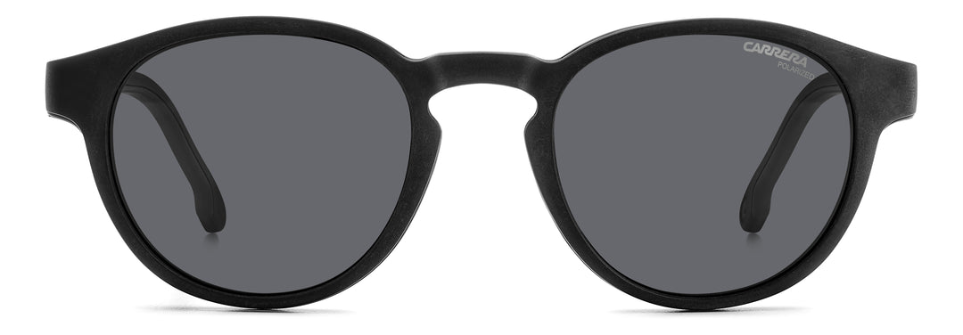 CARRERA CA 8066/CS negro y gris, vista frontal con clip solar montado 