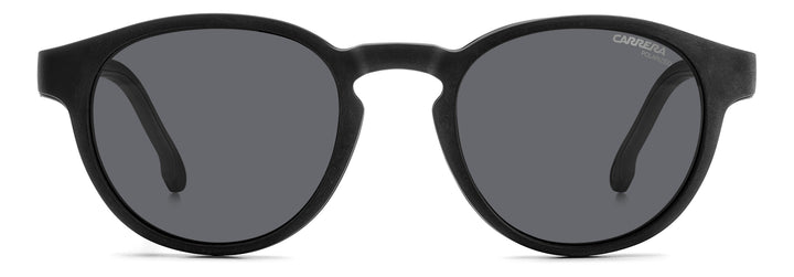 CARRERA CA 8066/CS negro y gris, vista frontal con clip solar montado 