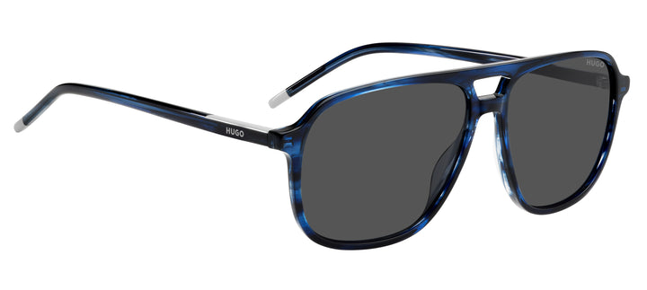 HUGO HG 1398/S azul veteado, ángulo alternativo de tres cuartos 