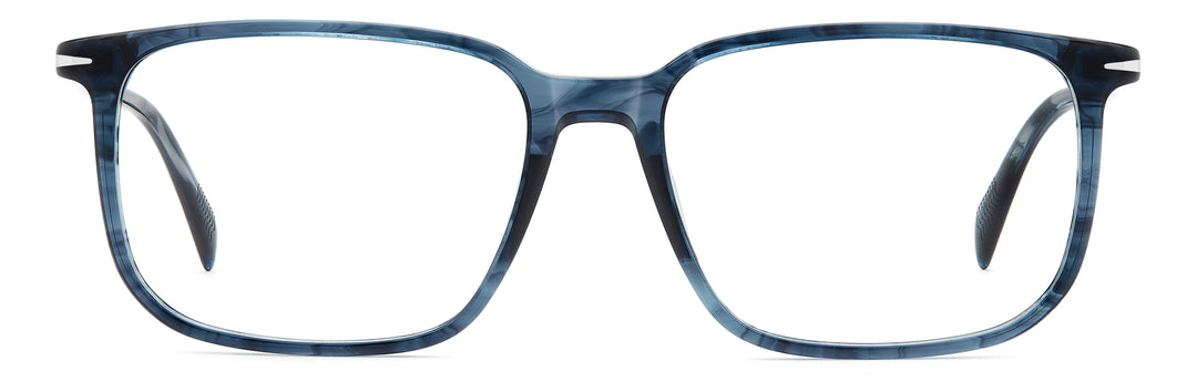 DAVID BECKHAM DB 1231 azul veteado, vista frontal con varillas abiertas 