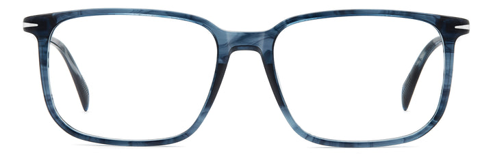 DAVID BECKHAM DB 1231 azul veteado, vista frontal con varillas abiertas 
