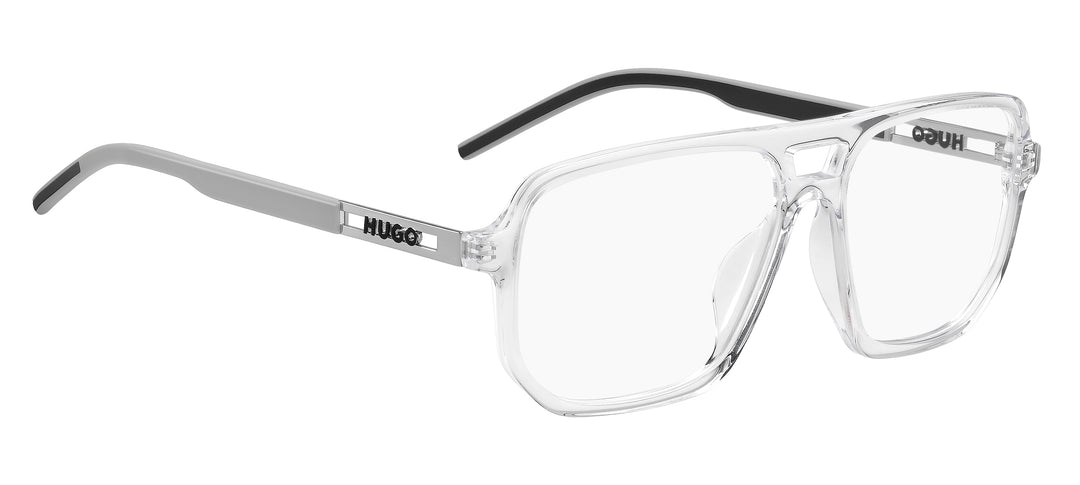 HUGO HG 1415/G transparente y verde, ángulo alternativo de tres cuartos 