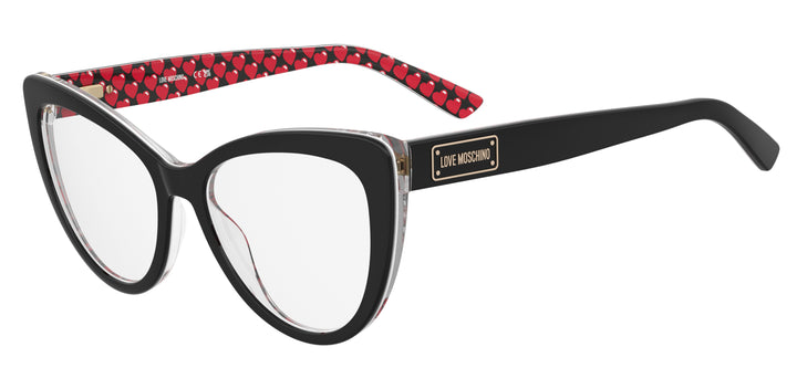 LOVE MOSCHINO MOL649 negro con estampado rojo, vista principal de tres cuartos 