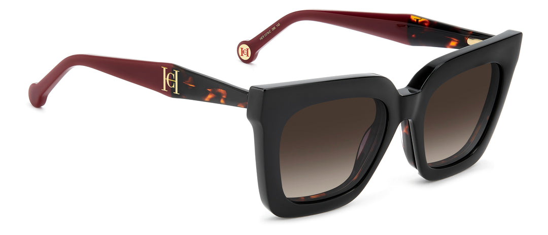 CAROLINA HERRERA HER 0376/C havana, ángulo alternativo con clip solar montado 